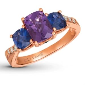 Le Vian Amethyst & Iolite Ring 1/10 ct tw Diamonds